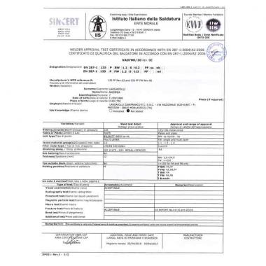 Patentino saldatori 135